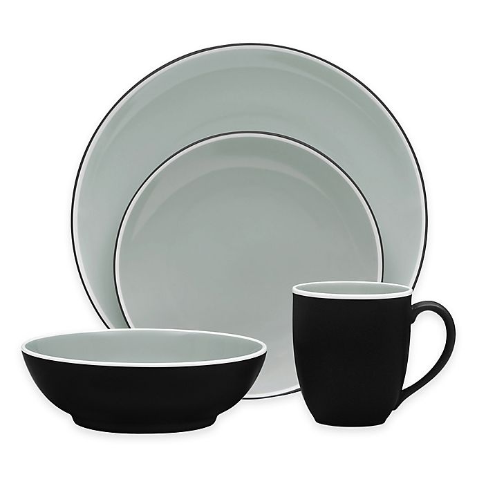 slide 1 of 4, Noritake ColorTrio Coupe Place Setting - Graphite, 4 ct