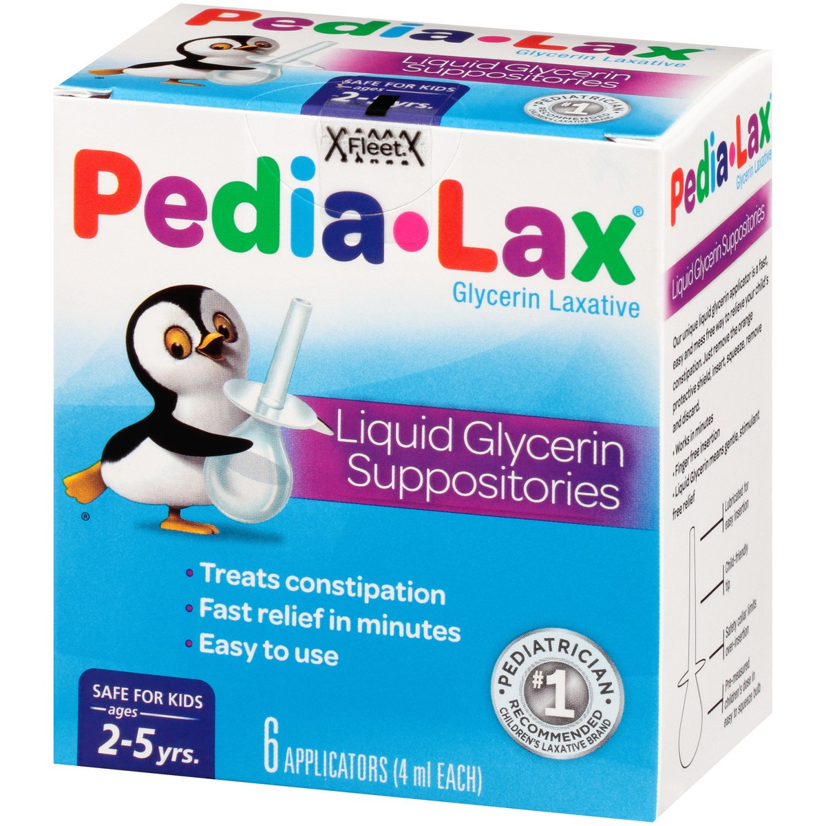 slide 10 of 10, Pedia-Lax Laxative Liquid Glycerin Suppositories for Kids, Ages 2-5, 6 Count, 6 ct