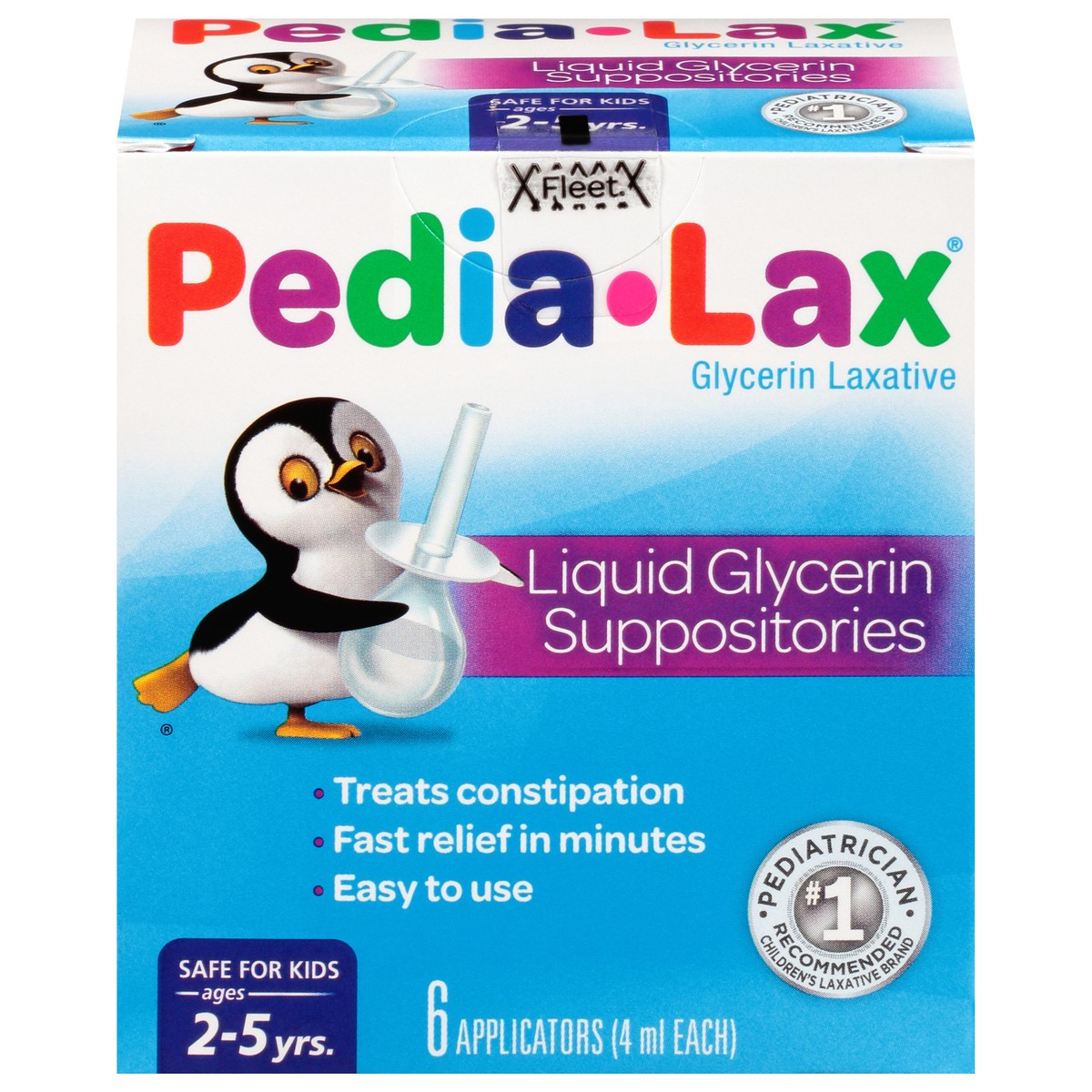 slide 9 of 10, Pedia-Lax Laxative Liquid Glycerin Suppositories for Kids, Ages 2-5, 6 Count, 6 ct