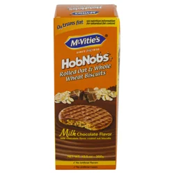 McVitie's Hobnobs Rolled Oat & Whole Milk Chocolate Flavor Coating Wheat Biscuits 10.5 oz