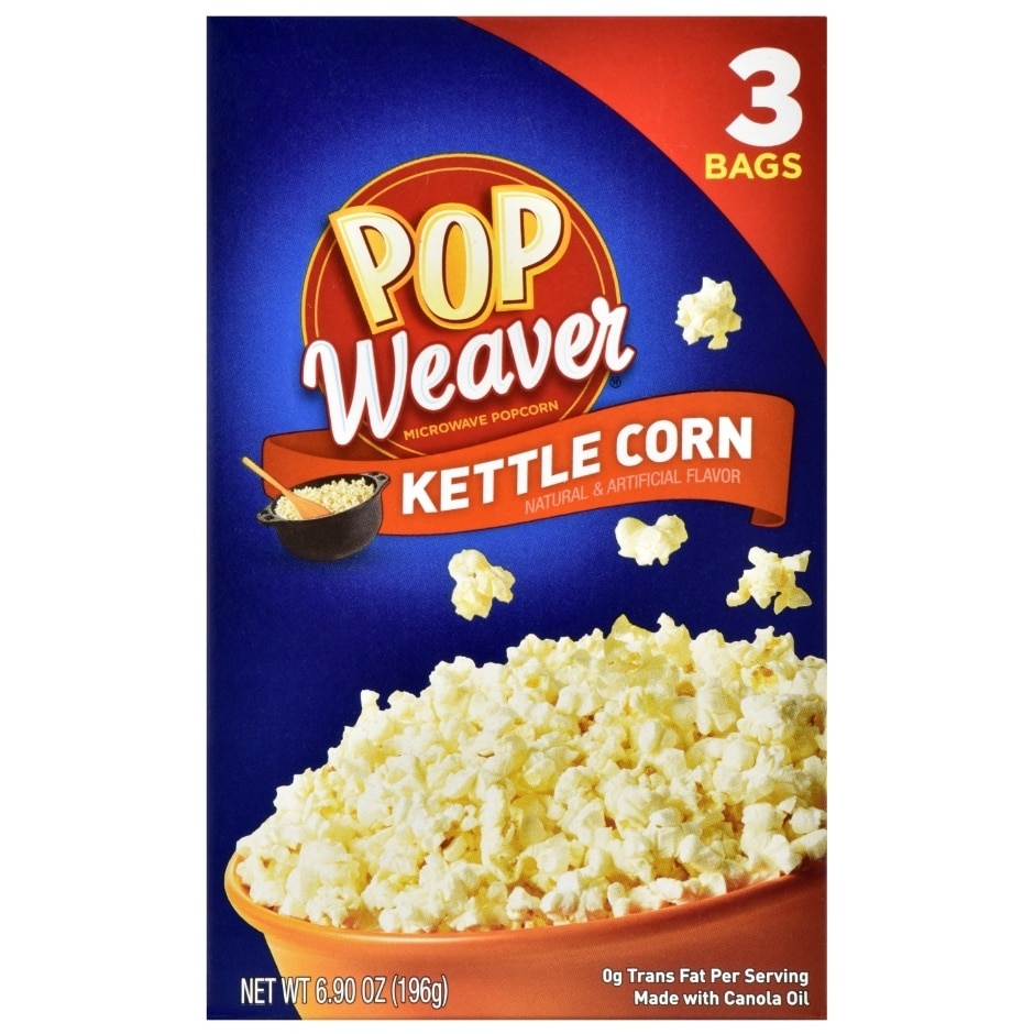 slide 1 of 1, Pop Weaver Kettle Corn Microwave Popcorn, 6.9 oz