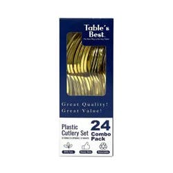 Table's Best Plastic Cutlery Set - Gold