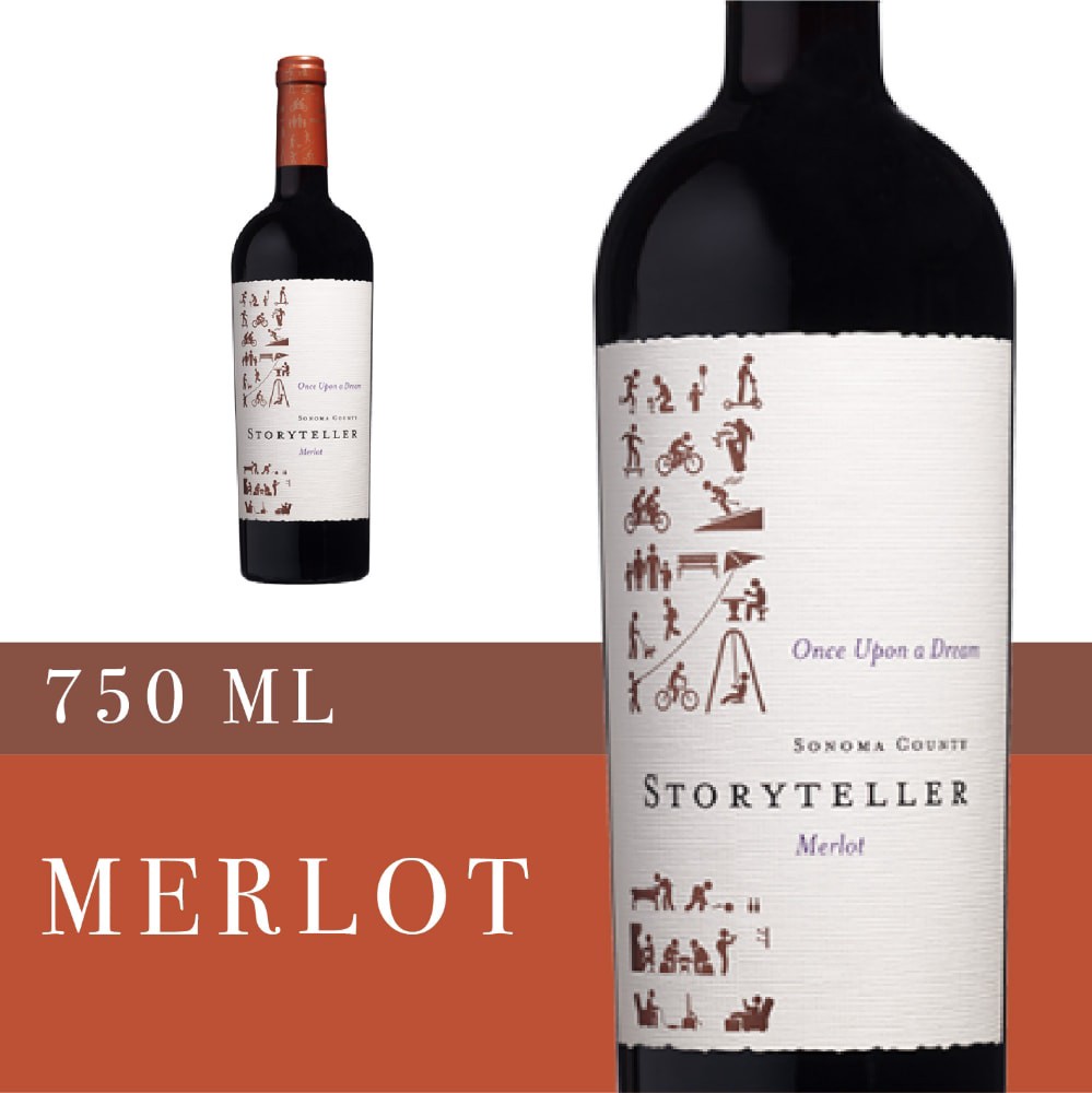 slide 1 of 5, Storyteller Merlot, 750 ml