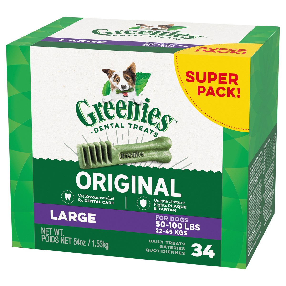 slide 4 of 5, Greenies Large Chewy Dental Dog Treats Original Chicken - 54oz, 54 oz