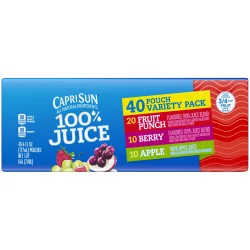 Capri Sun 100% Juice Fruit Punch, Berry & Apple Naturally Flavored Juice Variety Pack