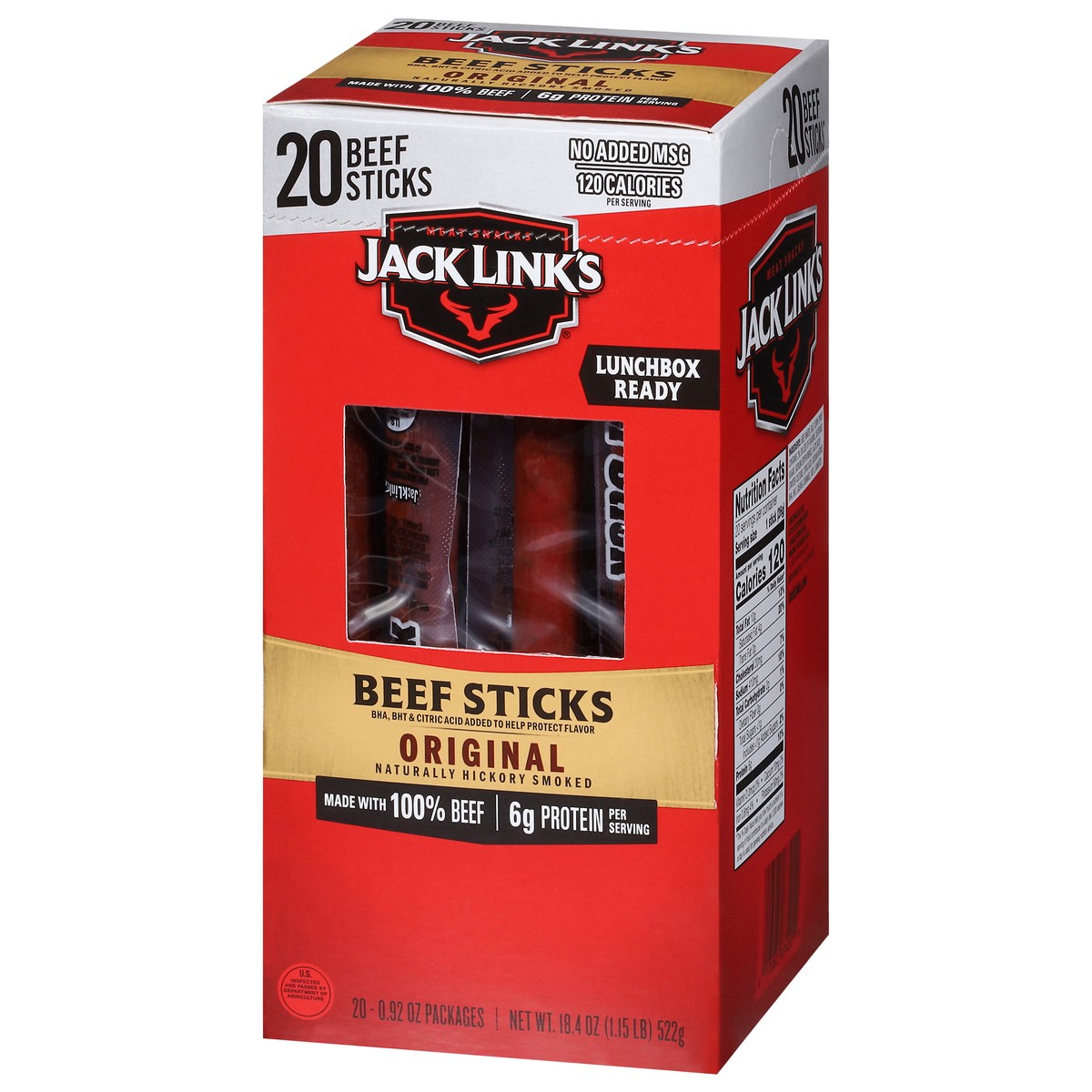 slide 5 of 14, Jack Link's Original Beef Sticks 20 - 0.92 oz Packages, 20 ct
