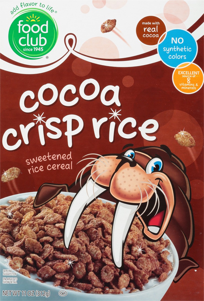 slide 1 of 14, Food Club Cocoa Crisp Rice Cereal 11 oz, 11 oz