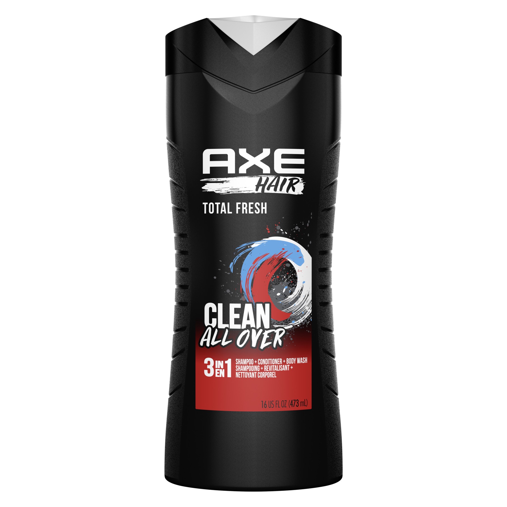 slide 1 of 5, AXE 3-in-1 Body Wash Shampoo & Conditioner Total Fresh, 16 oz, 16 oz