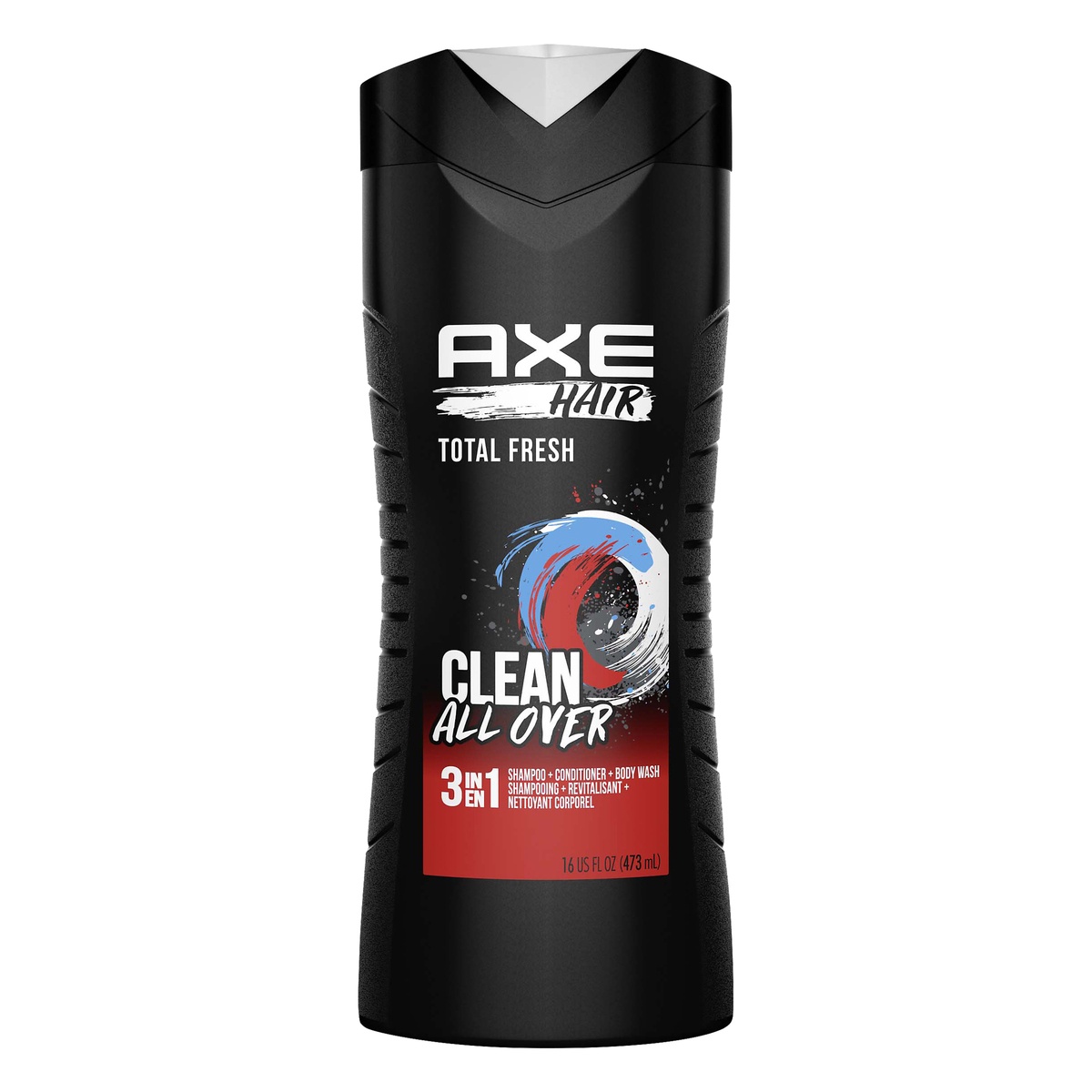 slide 1 of 1, AXE Shampoo, Conditioner & Body Wash 3-In-1 Total Fresh, 16 oz