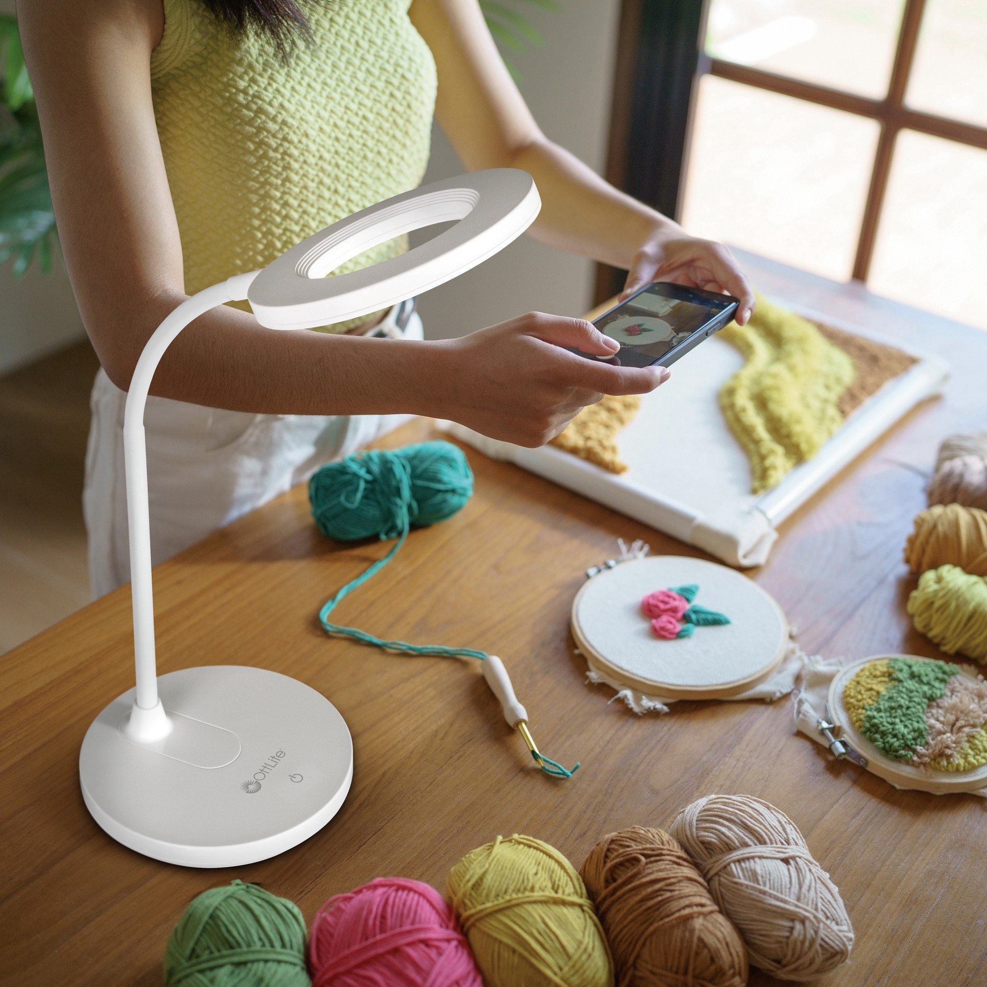 slide 7 of 7, Ott Lite Ottlite Rechargeable Led Ring Desk Lamp, 5.5 in