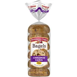 Pepperidge Farm Cinnamon Raisin Bagels, 6 Pack, 21 oz