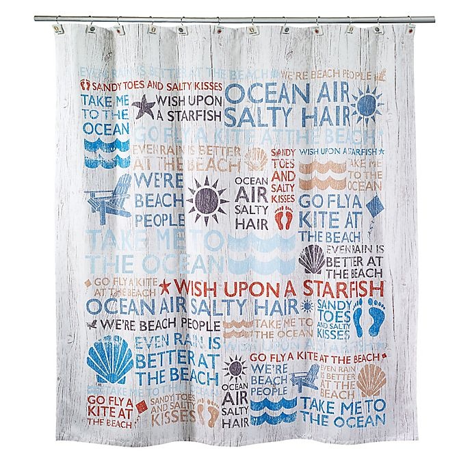 slide 2 of 2, Avanti Beach Words Shower Curtain, 1 ct