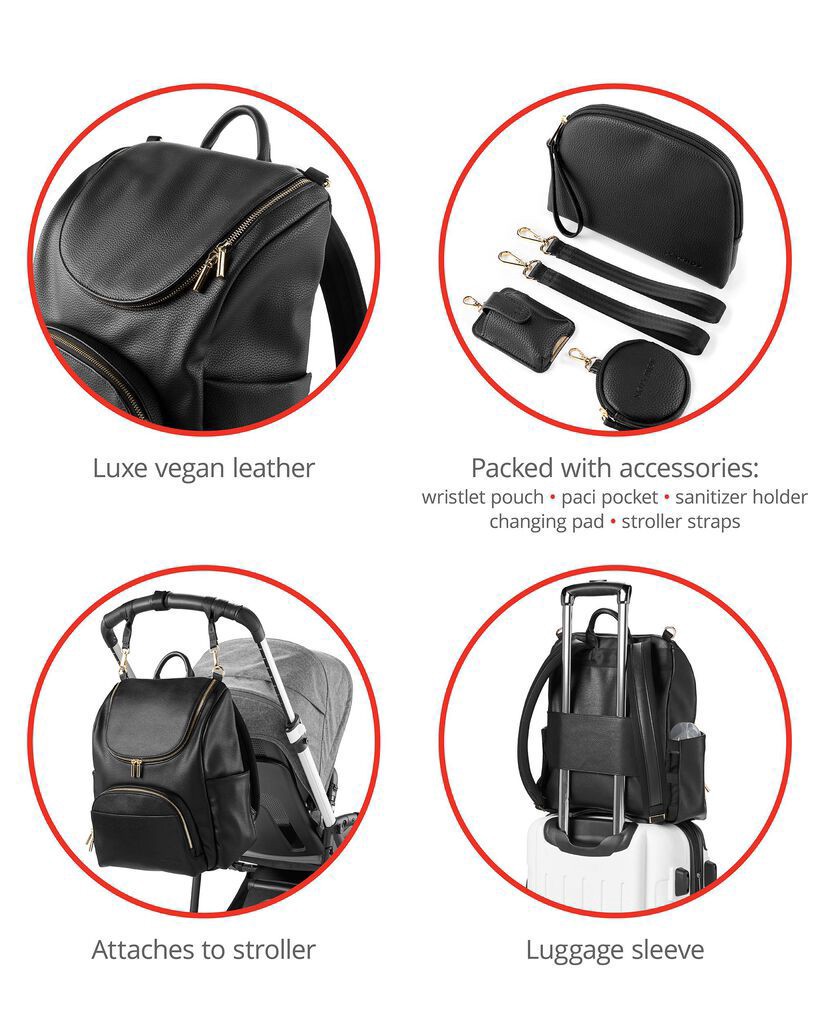 slide 3 of 18, Skip Hop SKIP*HOP Evermore 6-in-1 Diaper Backpack Set - Black, 1 ct