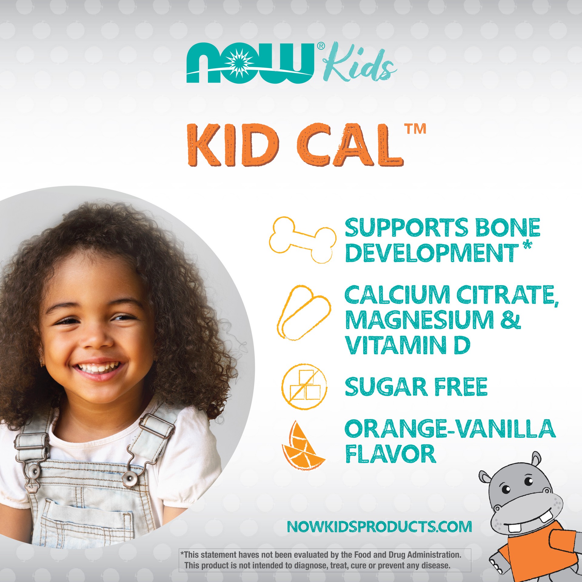 slide 2 of 4, NOW Kid Cal™ - 100 Chewables, 100 ct