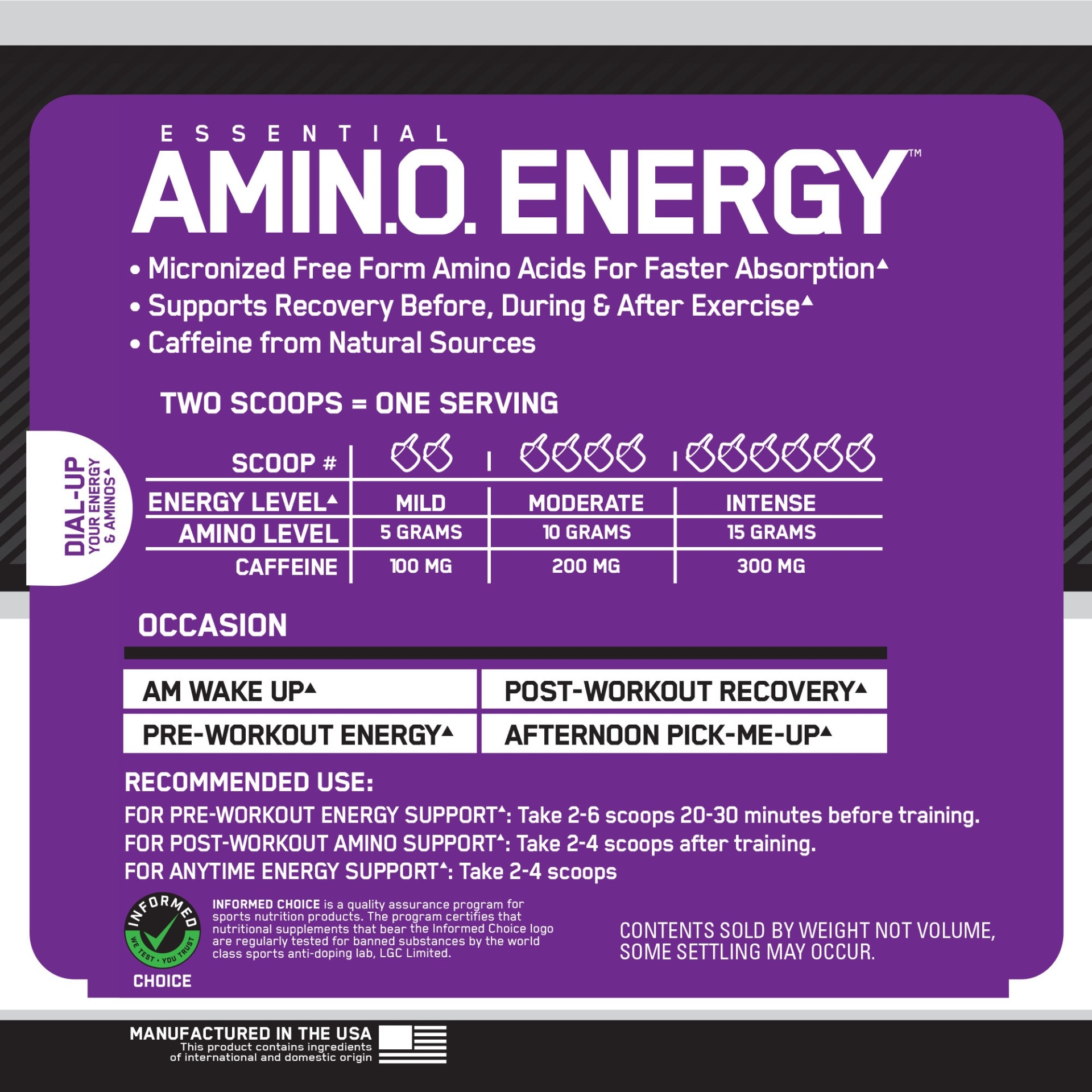 slide 3 of 3, Optimum Nutrition Amin.O. Energy - Strawberry Burst, 