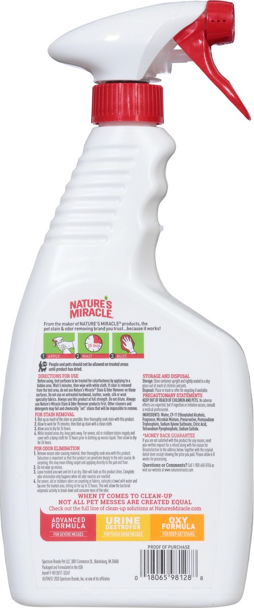 slide 2 of 9, Nature's Miracle Dog Stain & Odor Remover Spray, 24 oz