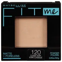 Maybelline Fit Me Matte + Poreless Pressed Powder - 120 Classic Ivory - 0.29oz: Oil & Shine Control, Non-comedogenic, Dermatologist Tested