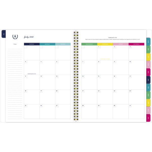 slide 2 of 8, At-A-Glance Simplified By Emily Ley Academic Weekly/Monthly Planner, 8-1/2'' X 11'', Thin Happy Stripe, July 2021 To June 2022, El60-905A, 1 ct