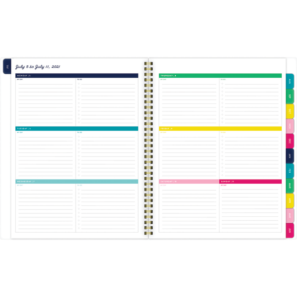 slide 4 of 8, At-A-Glance Simplified By Emily Ley Academic Weekly/Monthly Planner, 8-1/2'' X 11'', Thin Happy Stripe, July 2021 To June 2022, El60-905A, 1 ct