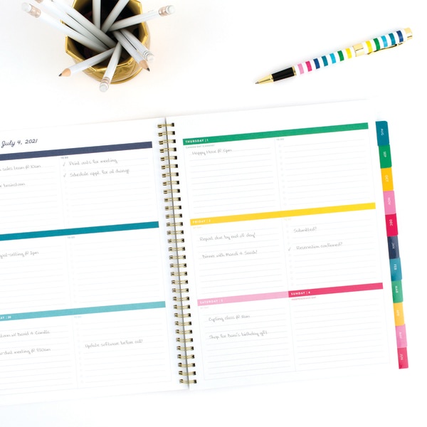 slide 8 of 8, At-A-Glance Simplified By Emily Ley Academic Weekly/Monthly Planner, 8-1/2'' X 11'', Thin Happy Stripe, July 2021 To June 2022, El60-905A, 1 ct