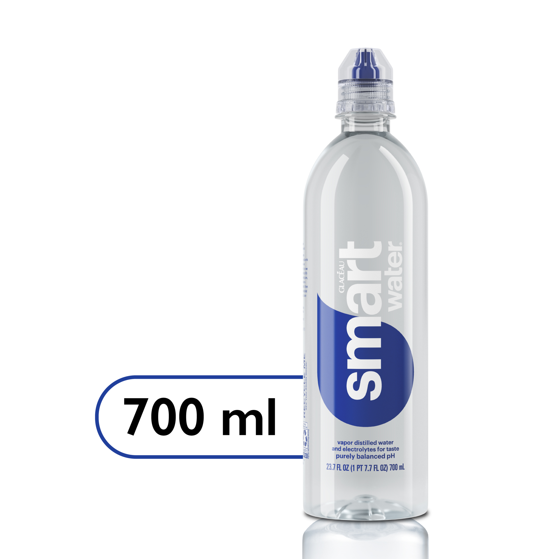 slide 1 of 5, smartwater Vapor Distilled Electrolyte Premium Water Bottle, 23.7 fl oz