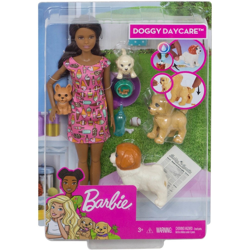 slide 7 of 12, Barbie Doggy Daycare Nikki Doll & Pets, 1 ct