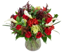 Bloom Haus Luxe Haus Floral Arrangement - Red / White / Maroon