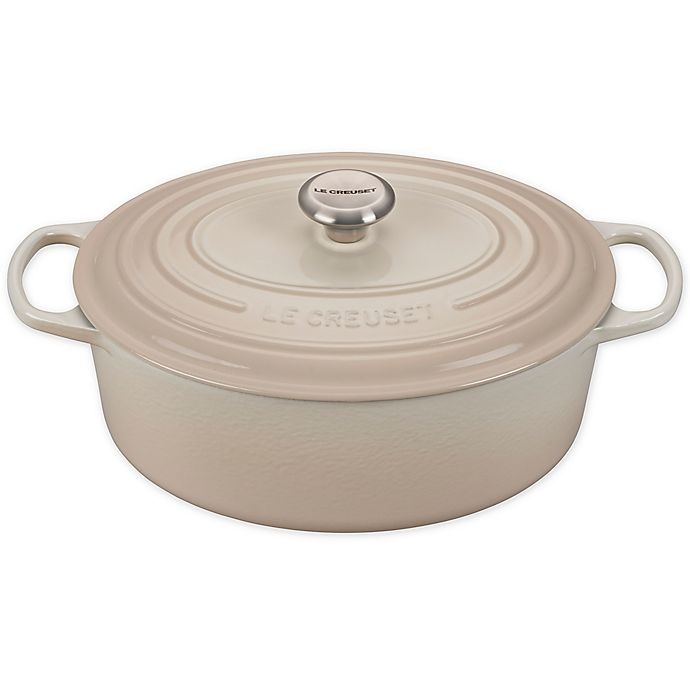 slide 1 of 1, Le Creuset Signature Oval Dutch Oven - Meringue, 6.75 qt