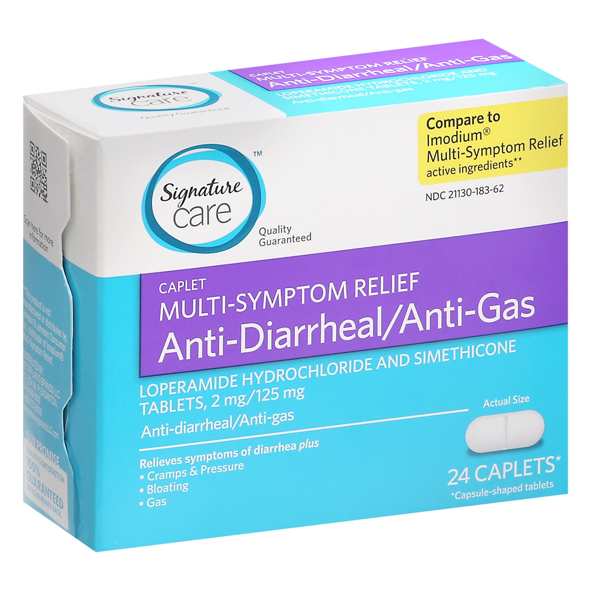 slide 7 of 9, Signature Care S Care Anti Diarrheal Anti Gas Caplets, 24 ct