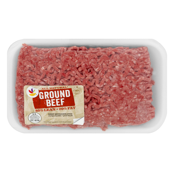 slide 1 of 1, Giant All Natural 80% Lean 20% Fat Ground Beef Fresh, per lb