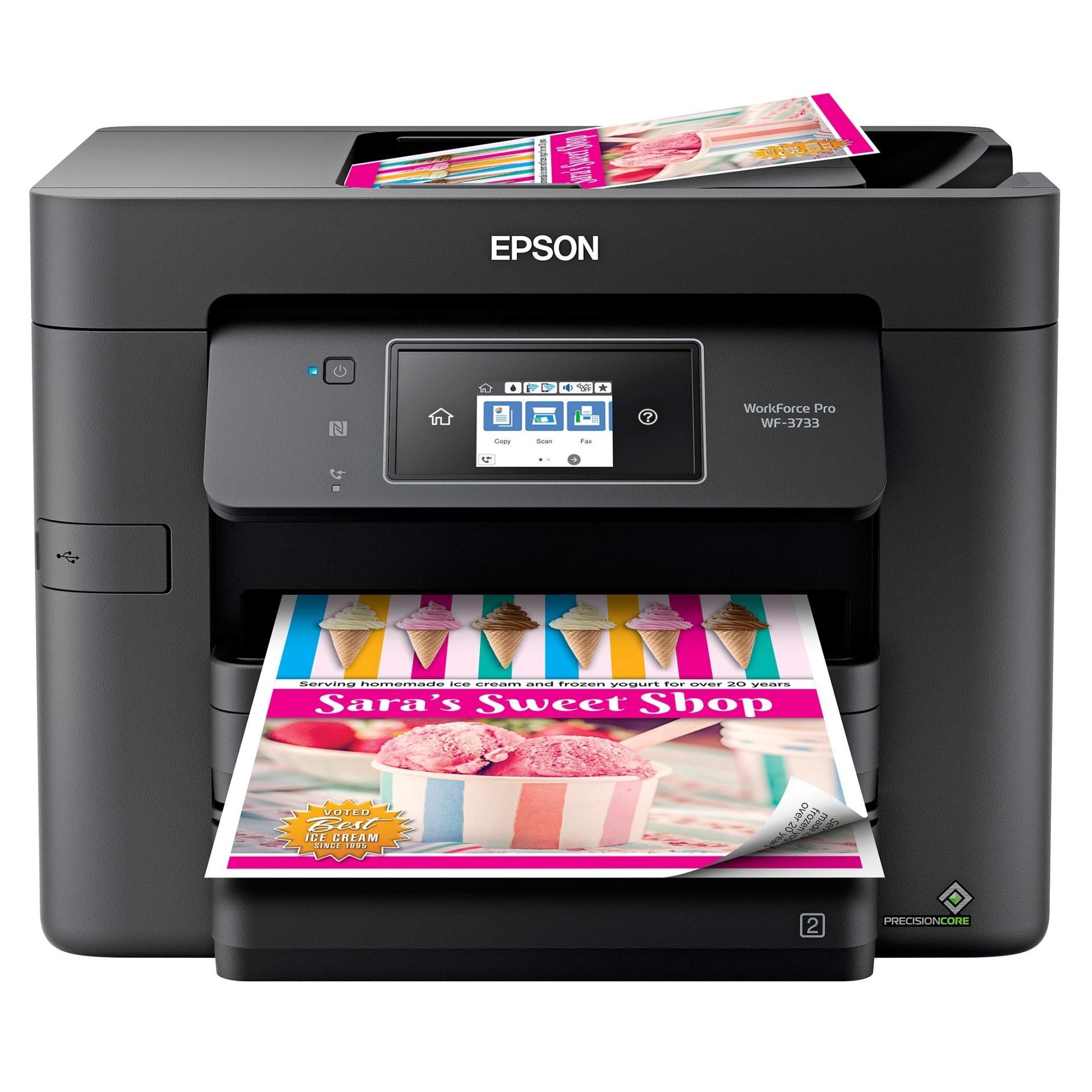 slide 1 of 5, Epson WF3733 Inkjet Printer, 1 ct