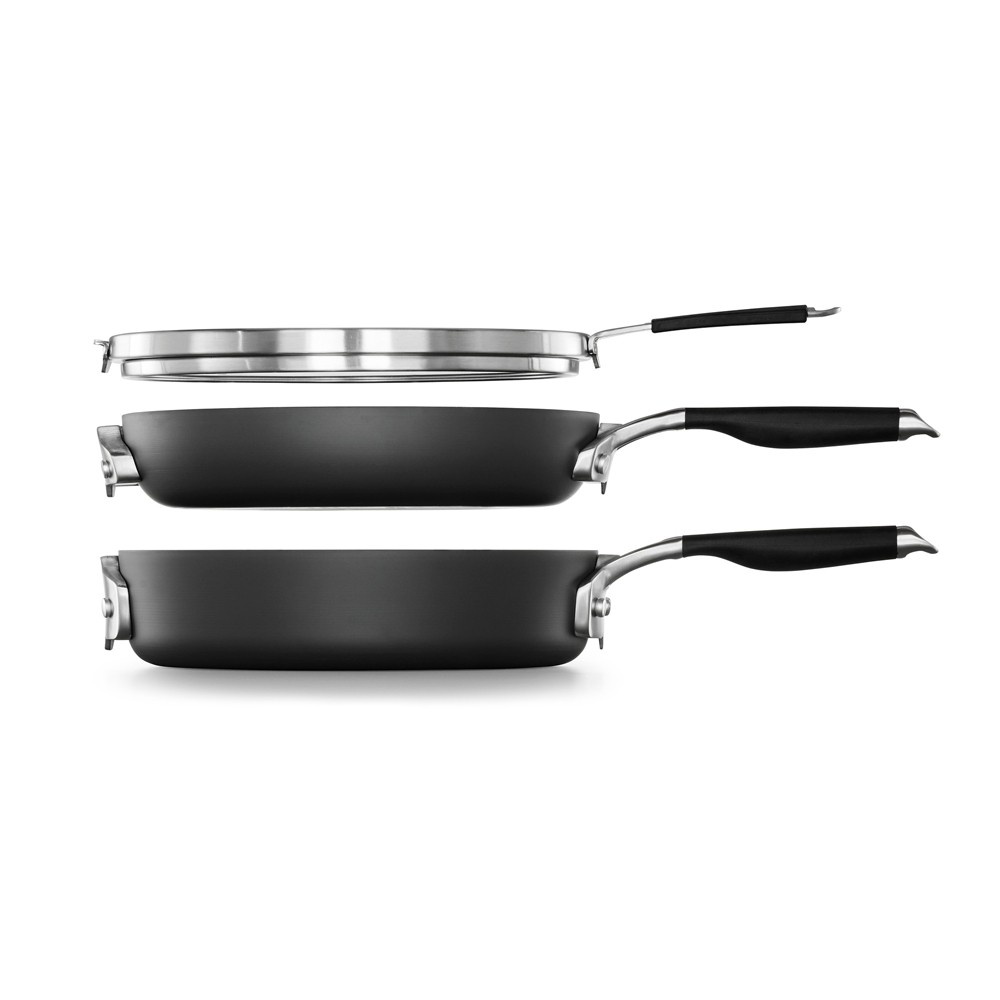slide 2 of 5, Calphalon Select Space Saving Hard-Anodized Nonstick Cookware Set, 3 ct