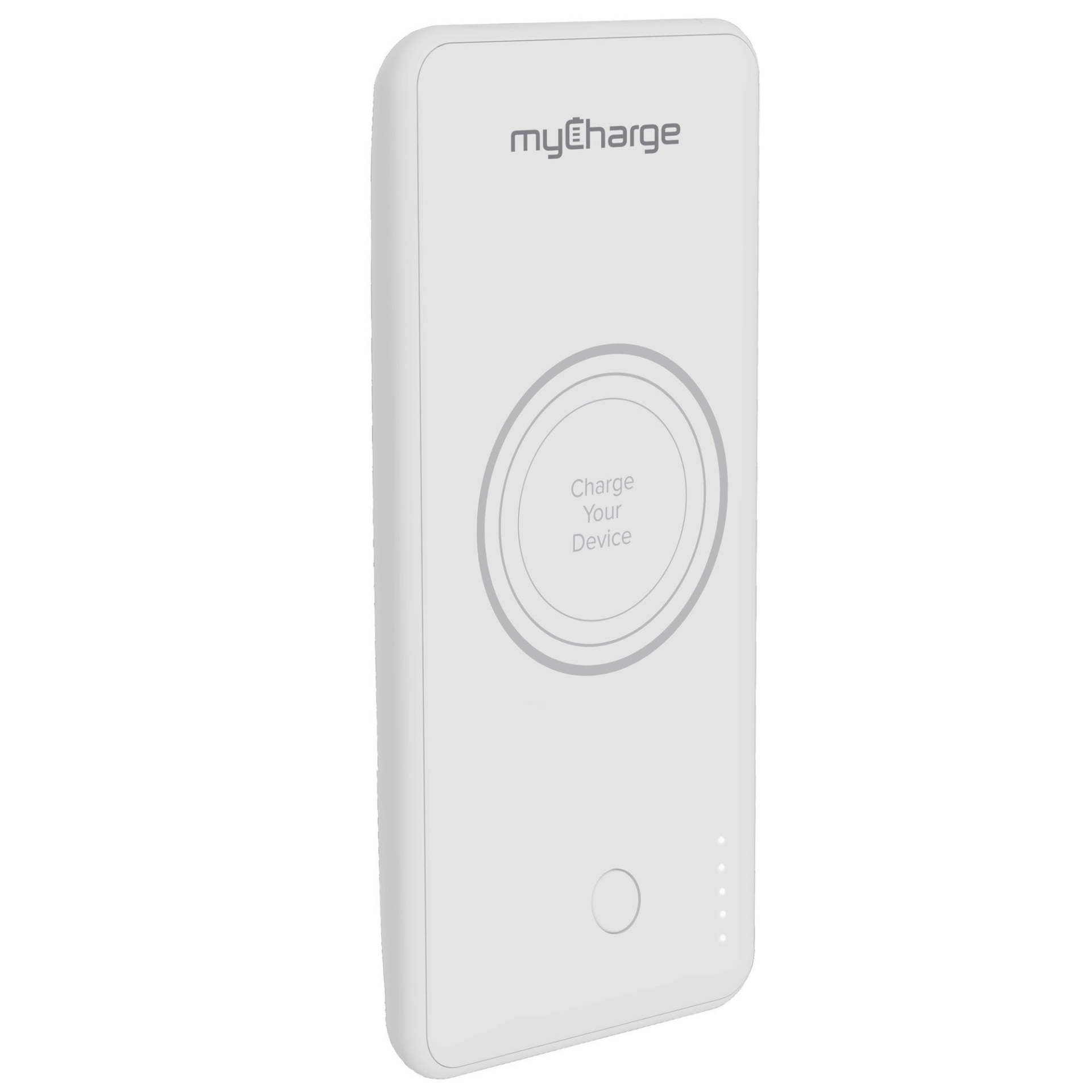 slide 1 of 3, myCharge Unplugged Qi Wireless Dual USB Port 10000mAh Power Bank - White, 1 ct