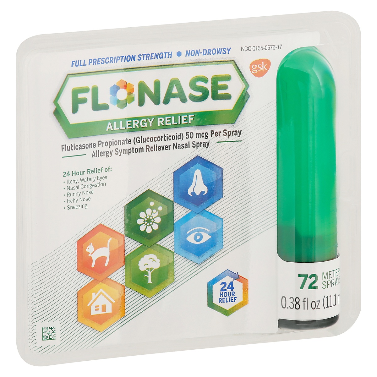 slide 2 of 10, Flonase Full Prescription Strength Non-Drowsy Allergy Relief Nasal Sprayoz, 0.38 fl oz