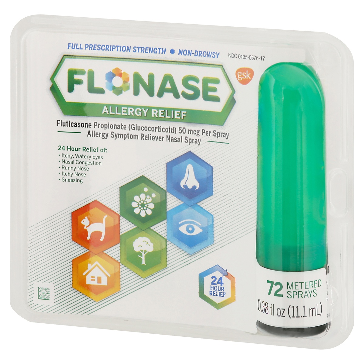slide 3 of 10, Flonase Full Prescription Strength Non-Drowsy Allergy Relief Nasal Sprayoz, 0.38 fl oz