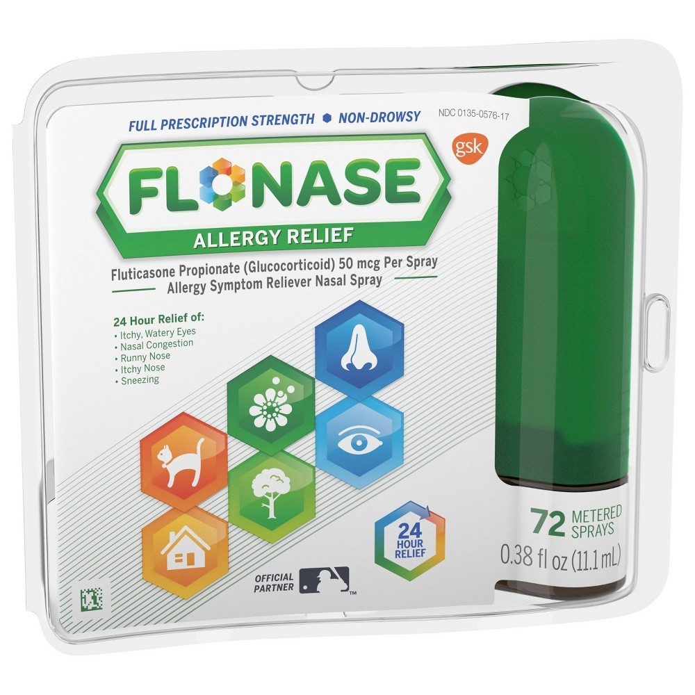 slide 3 of 4, Flonase 24Hour Allergy Relief Nasal Spray, 0.38 fl oz