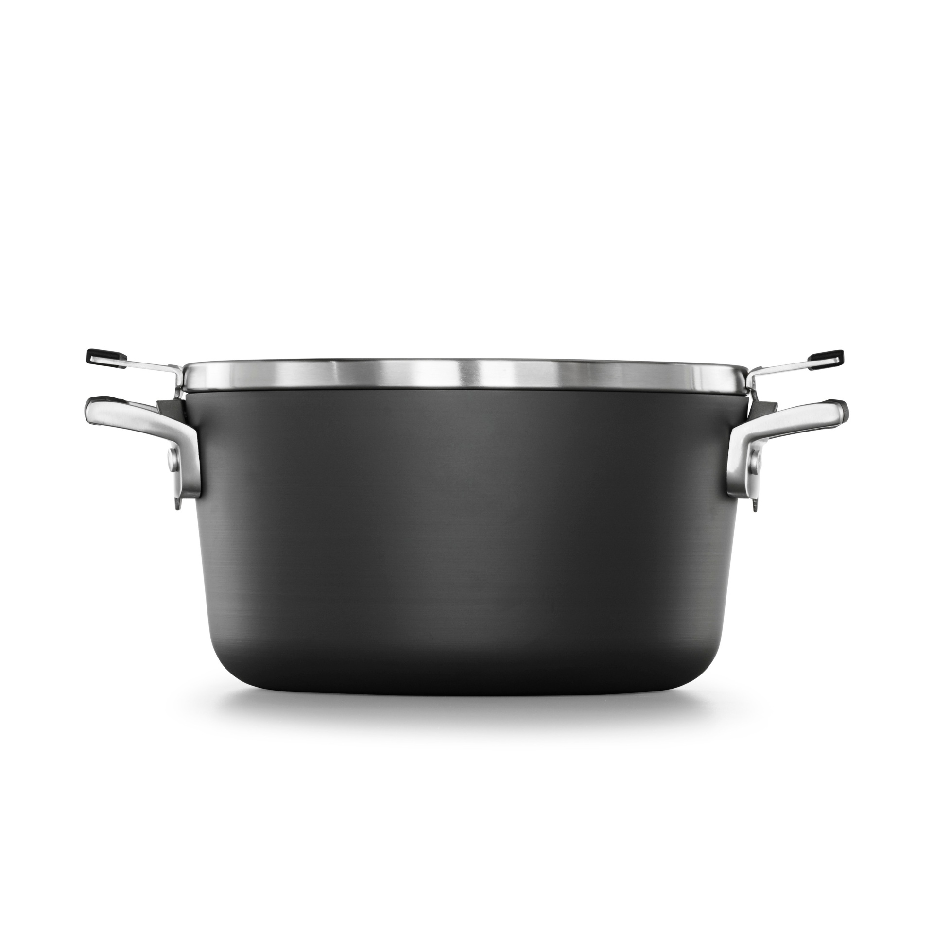 slide 1 of 5, Calphalon Select Space Saving Hard-Anodized Nonstick Stock Pot with Lid, 6 qt