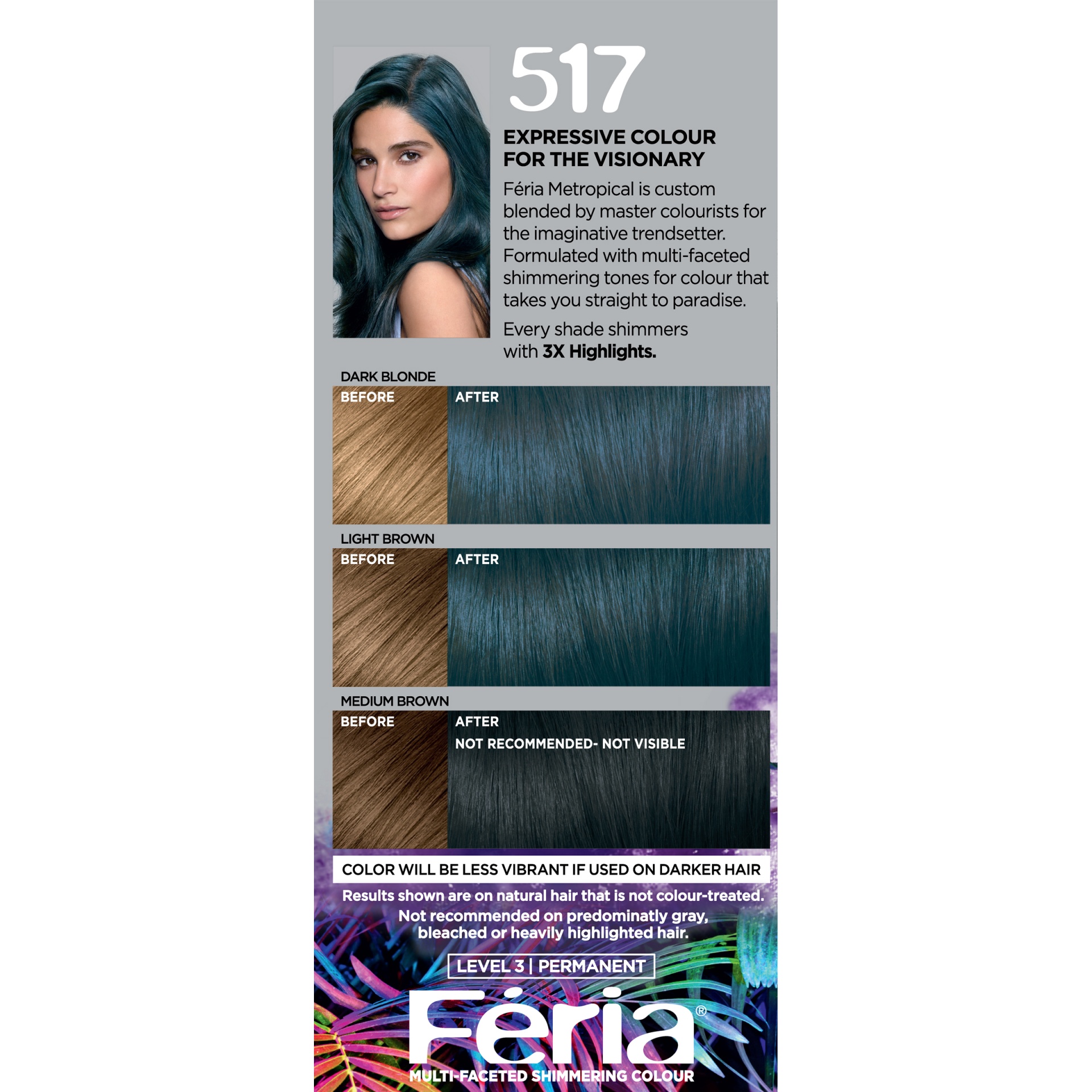slide 5 of 8, L'Oréal Feria Metropical Tropical Teal Permanent Hair Color, 1 ct