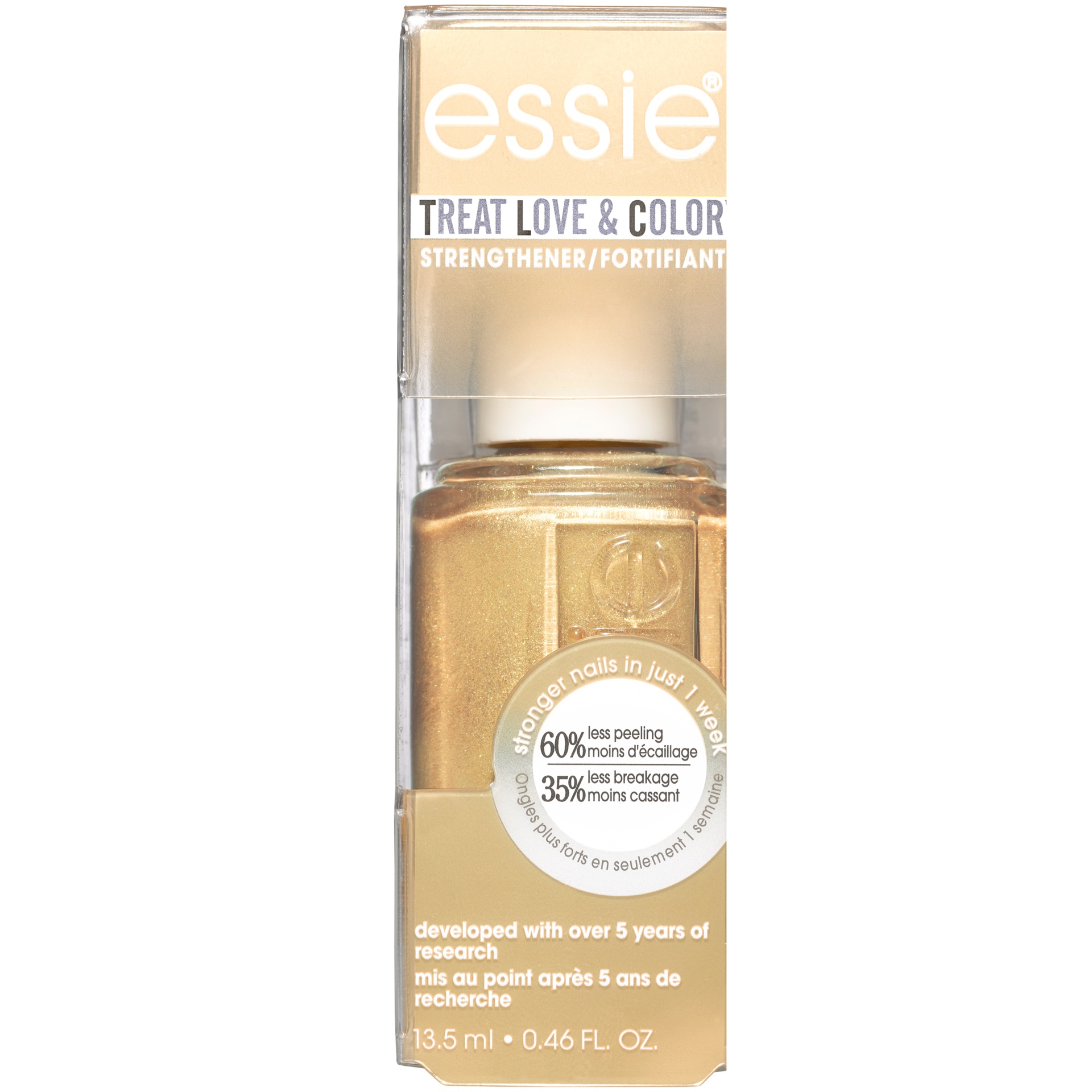 slide 2 of 3, essie  Treat Love & Color Metallics Nail Polish & Strengthener, Got It Golding On, 0.46 fl oz