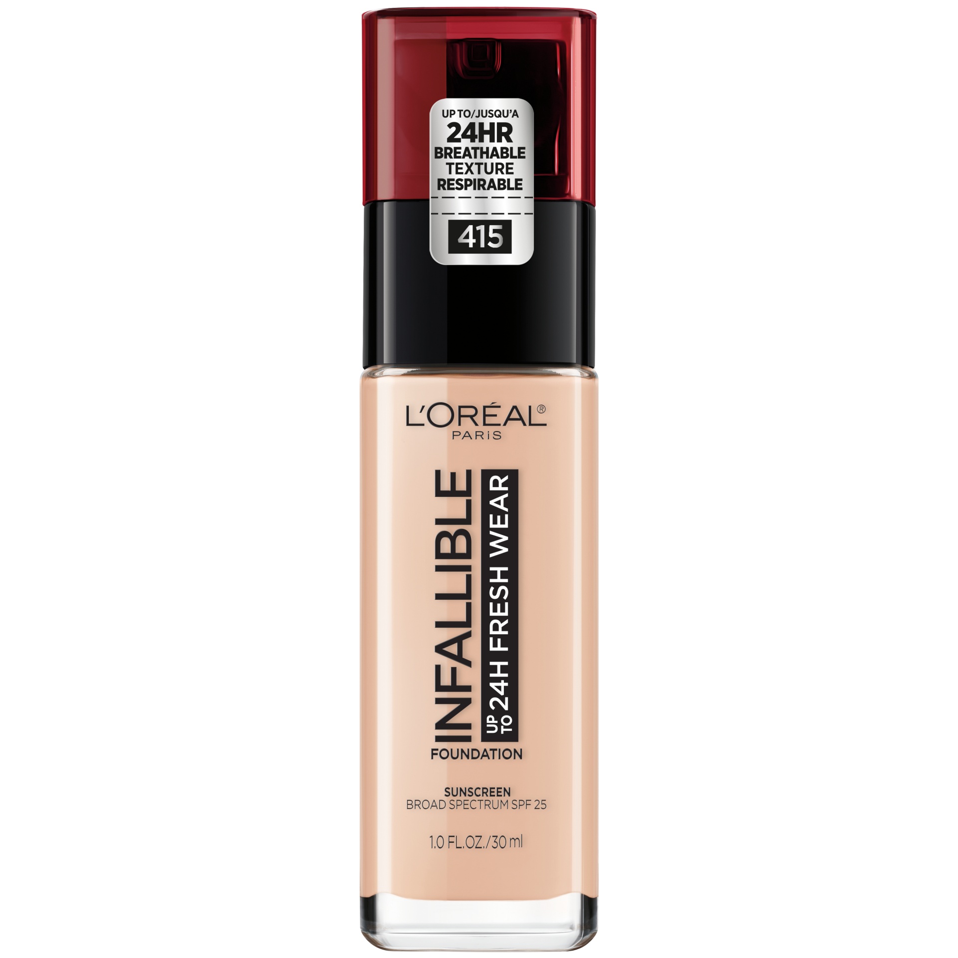 slide 2 of 3, L'Oréal Infallible 24HR Fresh Wear Foundation with SPF 25 - 400 Pearl - 1 fl oz, 1 fl oz