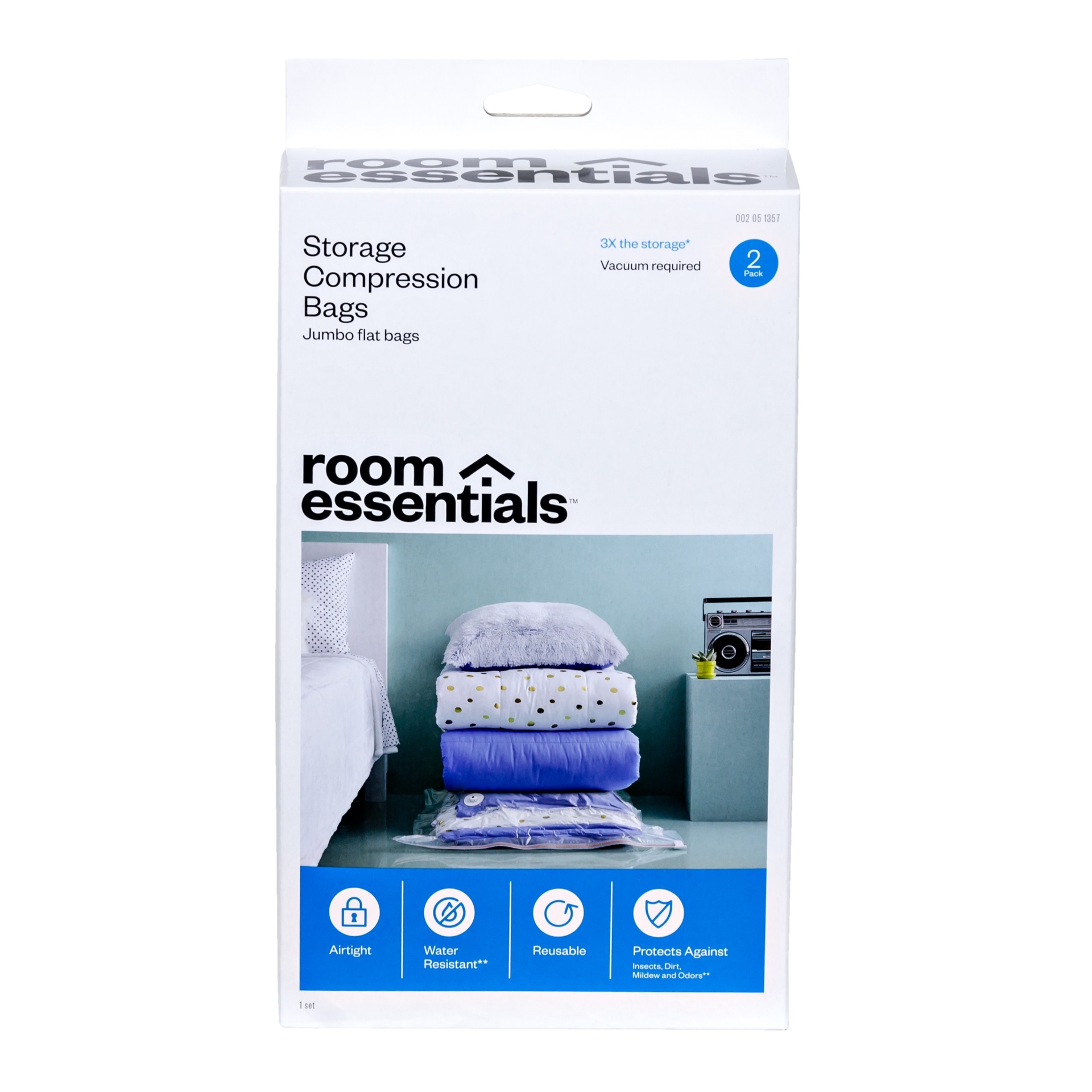 2 Compression Bags Jumbo Clear - Room Essentials 1 ct