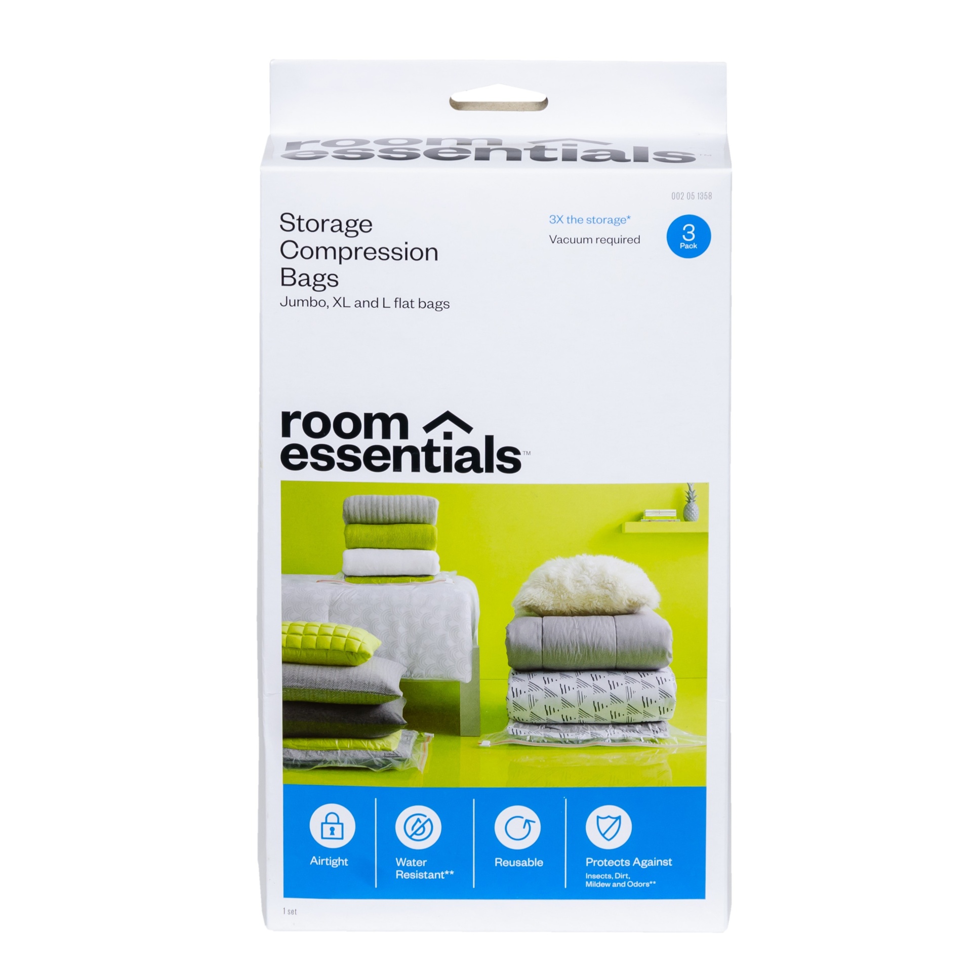 3 Large Compression Bags Clear - Room Essentials 1 ct