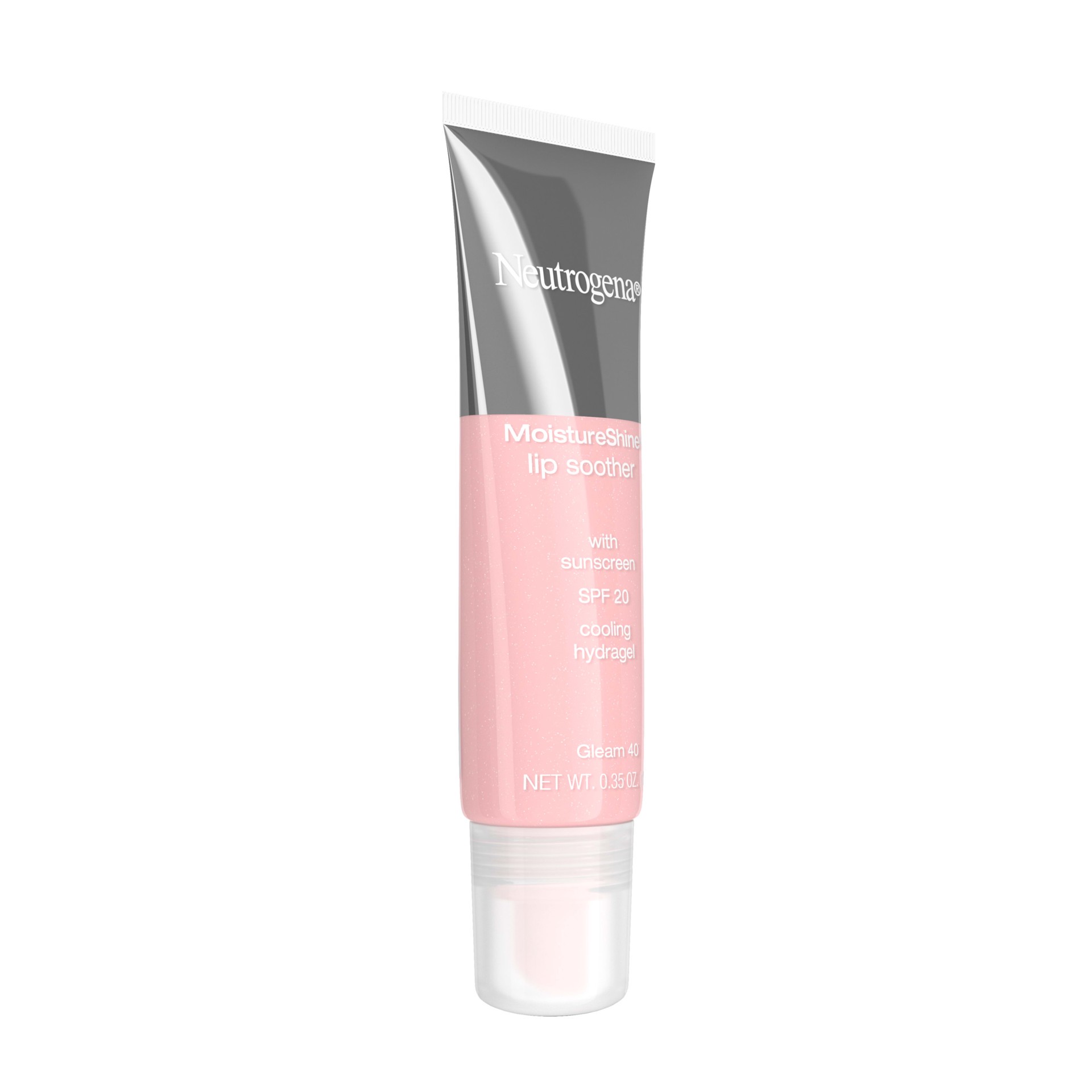 slide 8 of 9, Neutrogena MoistureShine Lip Soother Gloss with SPF 20 Sun Protection, High Gloss Tinted Lip Moisturizer with Hydrating Glycerin and Soothing Cucumber for Dry Lips, Gleam 40,.35 oz, 0.35 oz