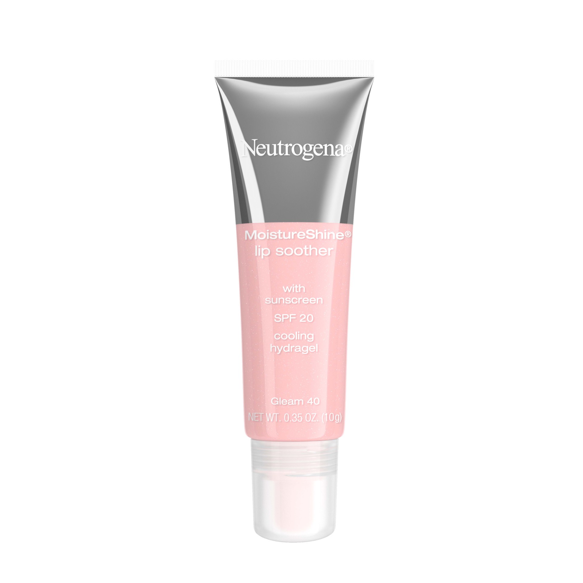 slide 7 of 9, Neutrogena MoistureShine Lip Soother Gloss with SPF 20 Sun Protection, High Gloss Tinted Lip Moisturizer with Hydrating Glycerin and Soothing Cucumber for Dry Lips, Gleam 40,.35 oz, 0.35 oz