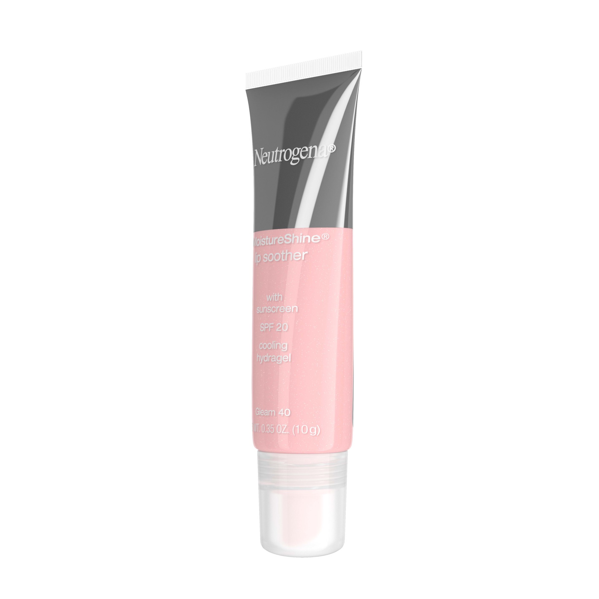 slide 5 of 9, Neutrogena MoistureShine Lip Soother Gloss with SPF 20 Sun Protection, High Gloss Tinted Lip Moisturizer with Hydrating Glycerin and Soothing Cucumber for Dry Lips, Gleam 40,.35 oz, 0.35 oz