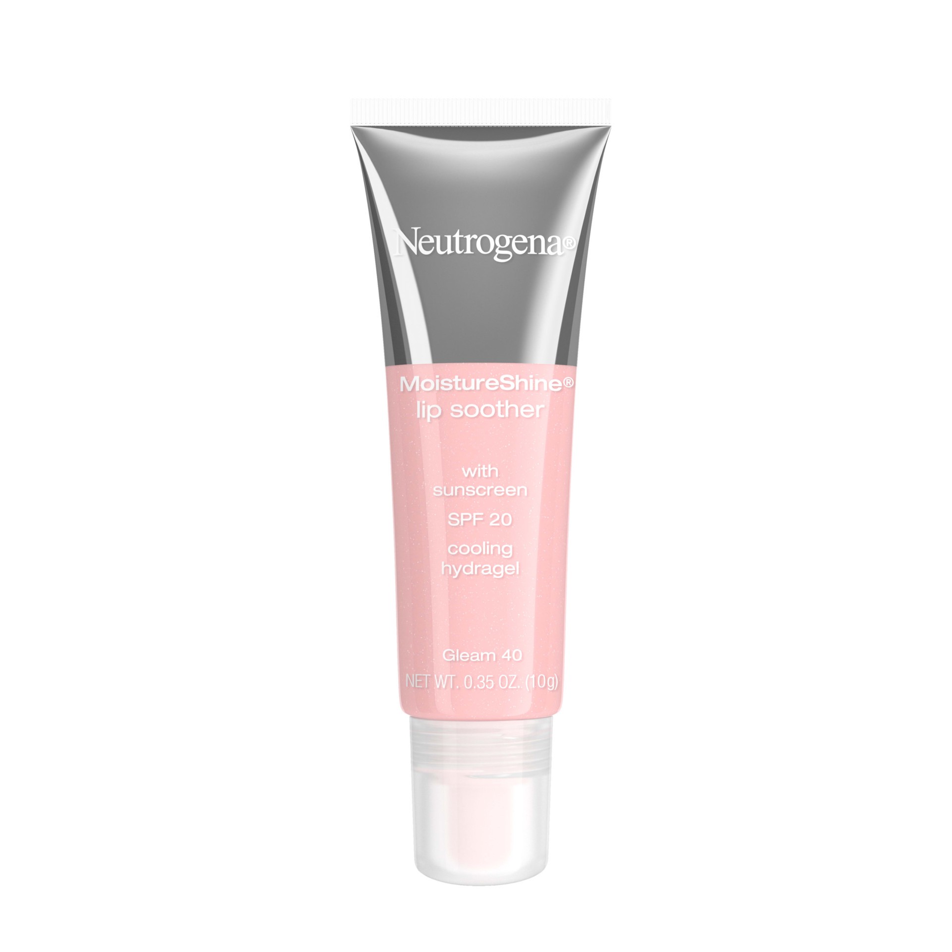 slide 1 of 9, Neutrogena MoistureShine Lip Soother Gloss with SPF 20 Sun Protection, High Gloss Tinted Lip Moisturizer with Hydrating Glycerin and Soothing Cucumber for Dry Lips, Gleam 40,.35 oz, 0.35 oz