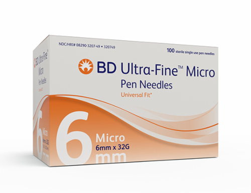 slide 1 of 1, BD Ultra-Fine Micro Pen Needles (6Mm X 32G) Compatible With Leading Pen Injection Devices, 100 ct