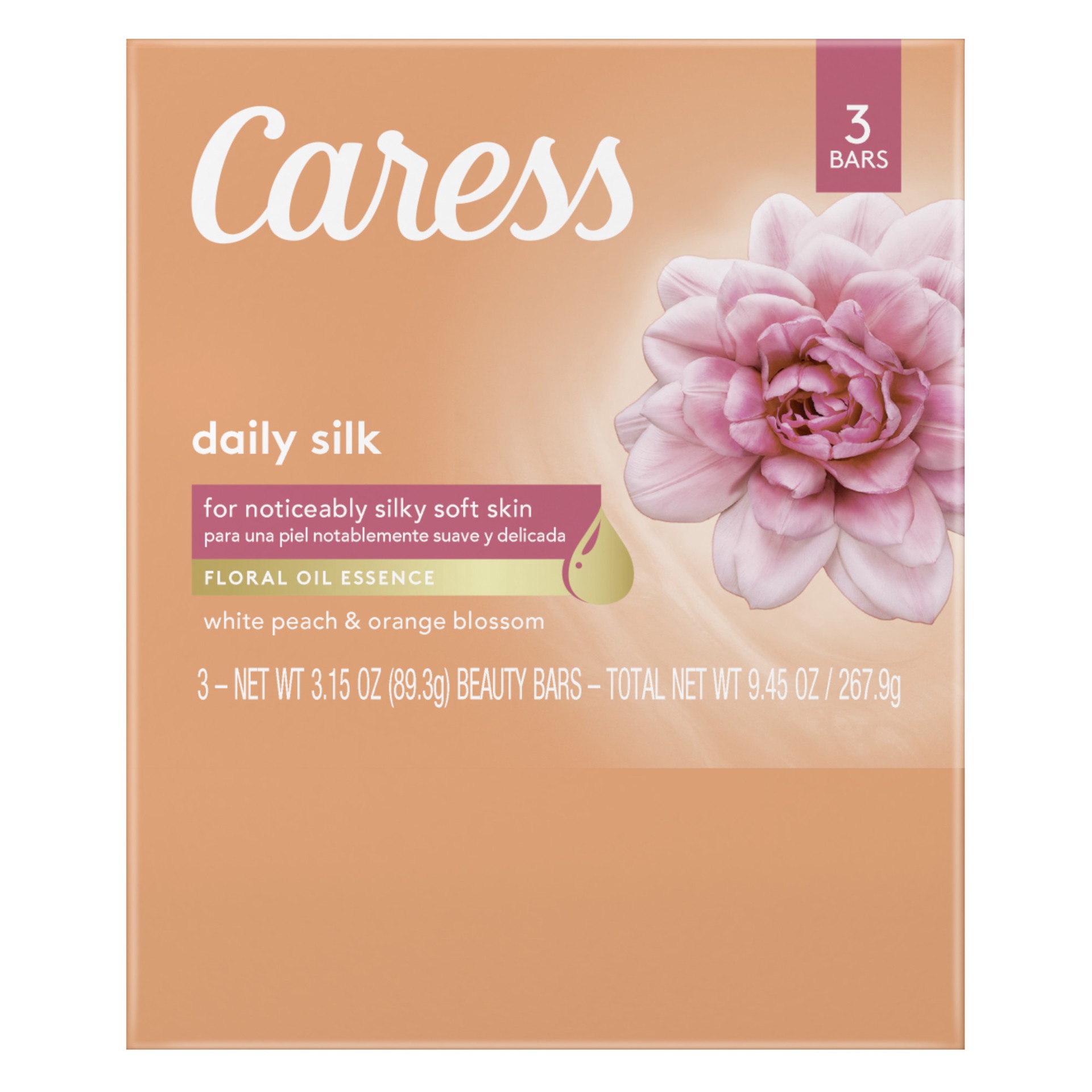 slide 4 of 4, Caress Beauty Bar Soap Daily Silk, 3.15 oz, 3 Bars, 3.15 oz