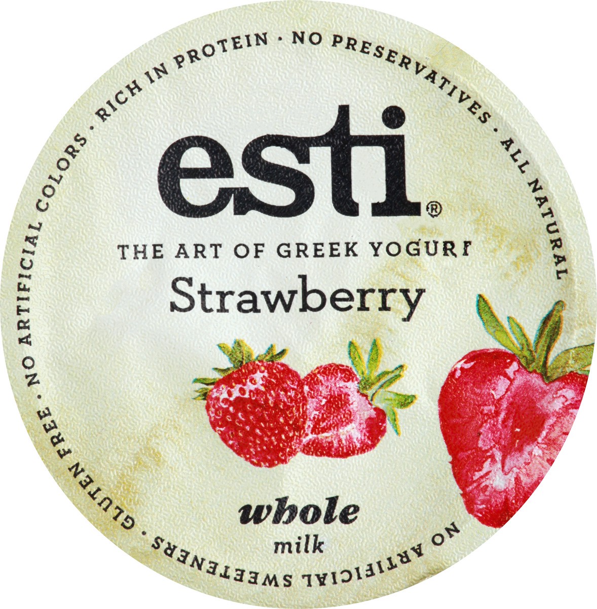slide 6 of 13, esti Greek Whole Milk Strawberry Yogurt 5.3 oz, 5 oz