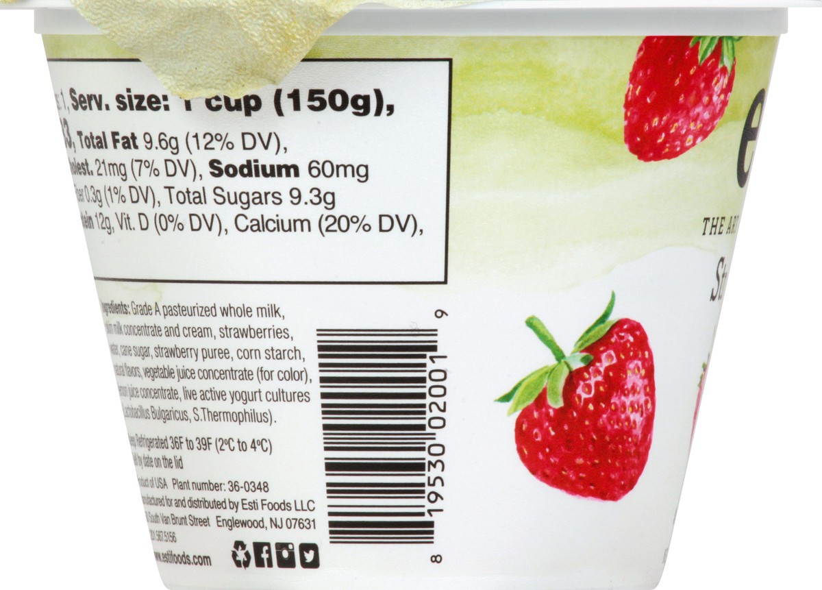 slide 5 of 13, esti Greek Whole Milk Strawberry Yogurt 5.3 oz, 5 oz